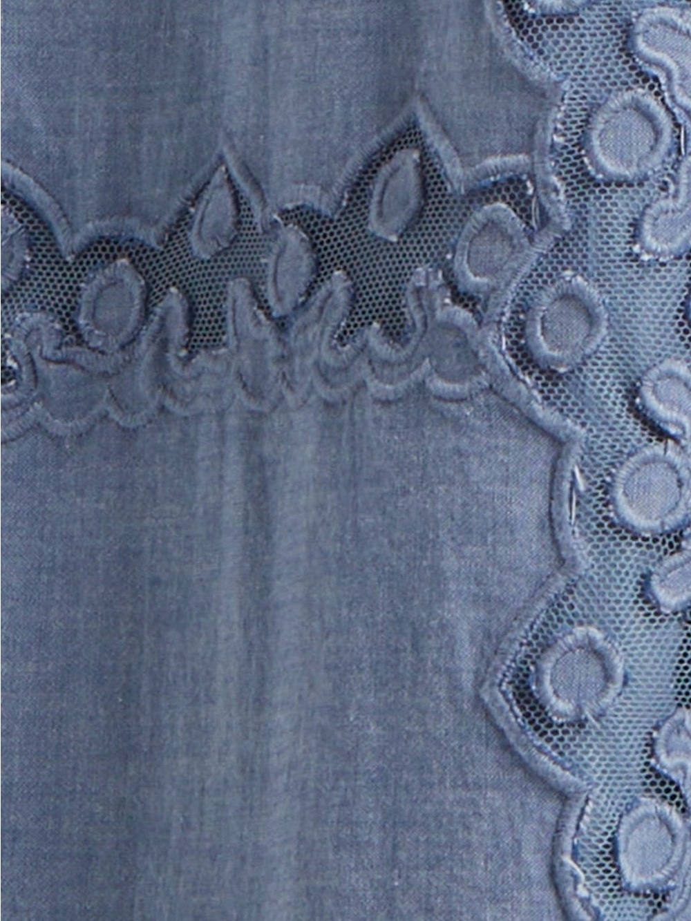 Ulla Johnson Anela Chambray Sleeveless Midi Dress with Lace Insets - Picture 5 of 7